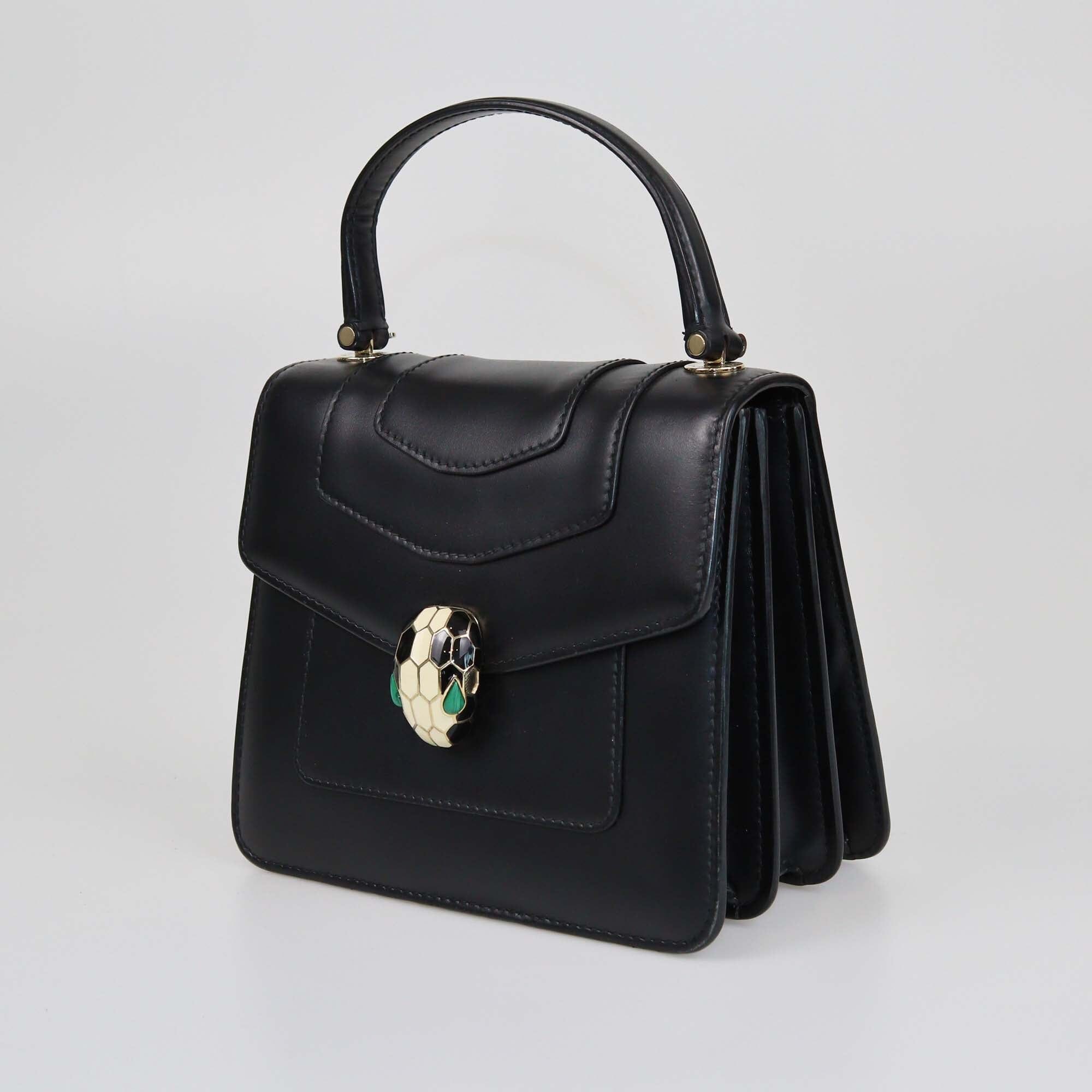 Bvlgari Black Small Serpenti Forever Top Handle Bag Womens Bvlgari 