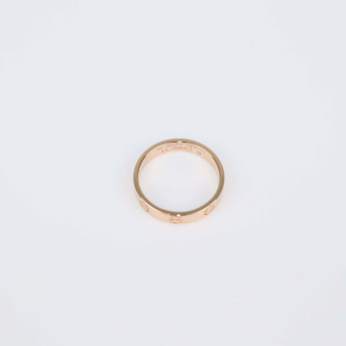 Cartier 18K Rose Gold Love Band Ring Small Model Size 53