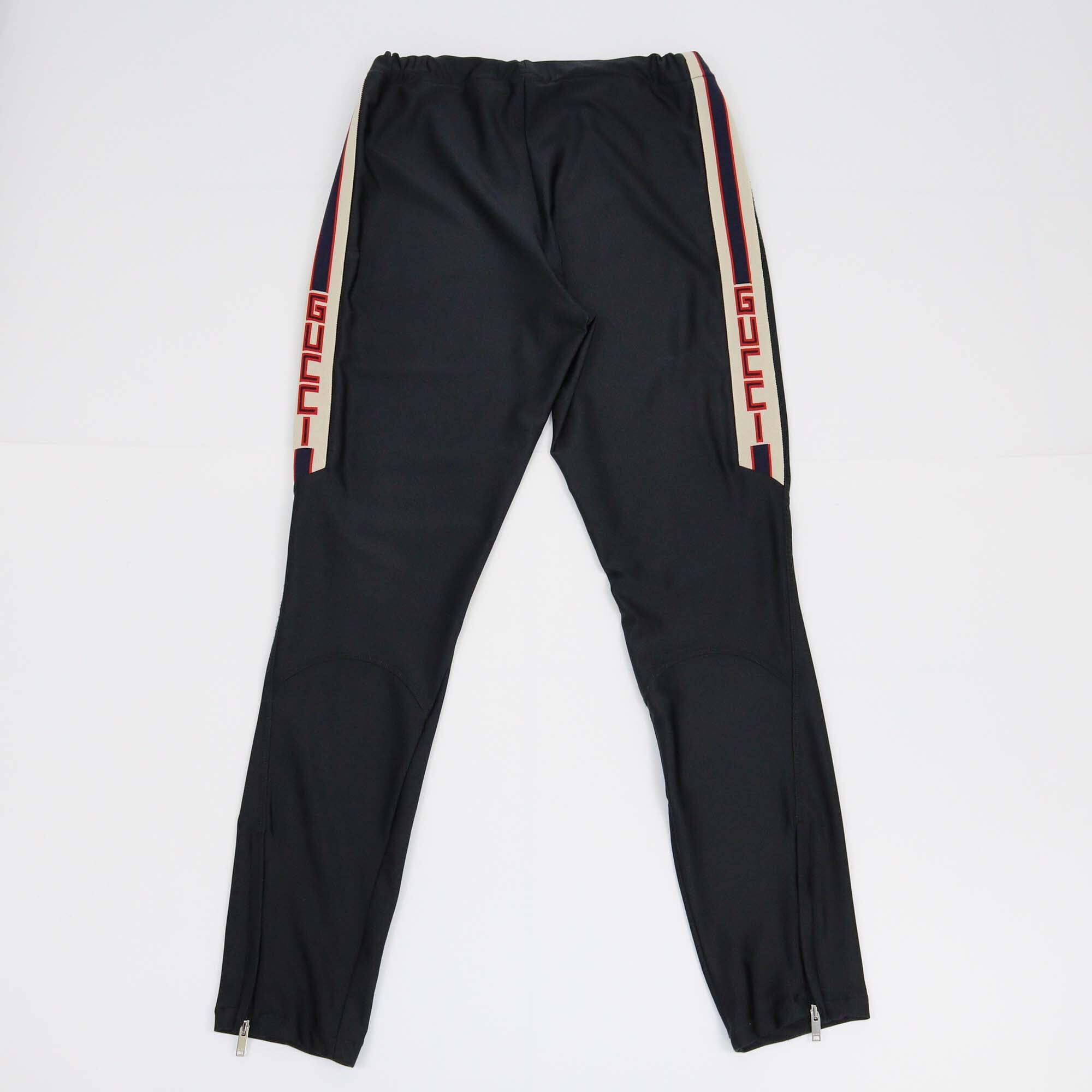 Gucci Black Side Stripe Jersey Leggings Womens Gucci 