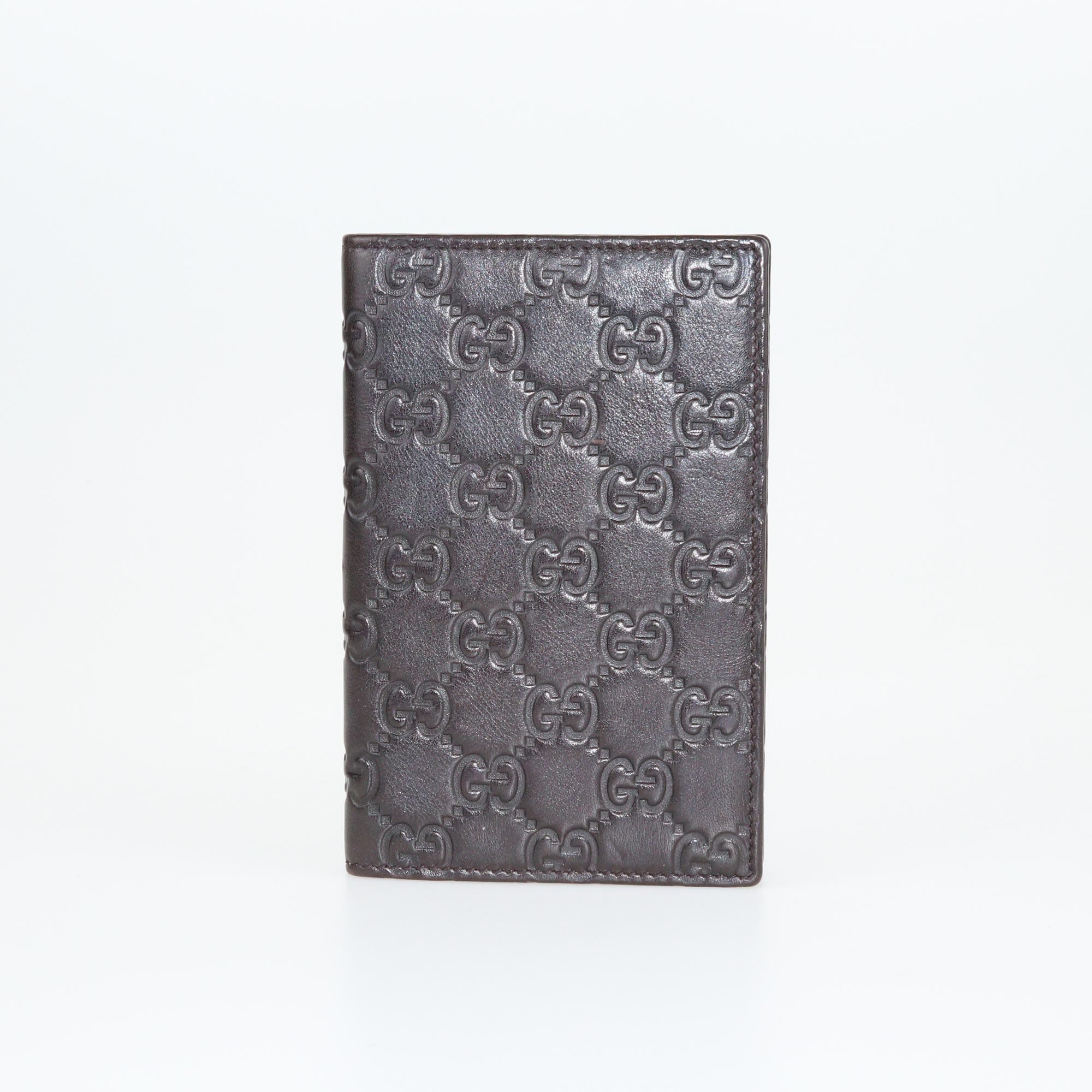 Gucci Black Guccissima Passport Holder Clothing Gucci 