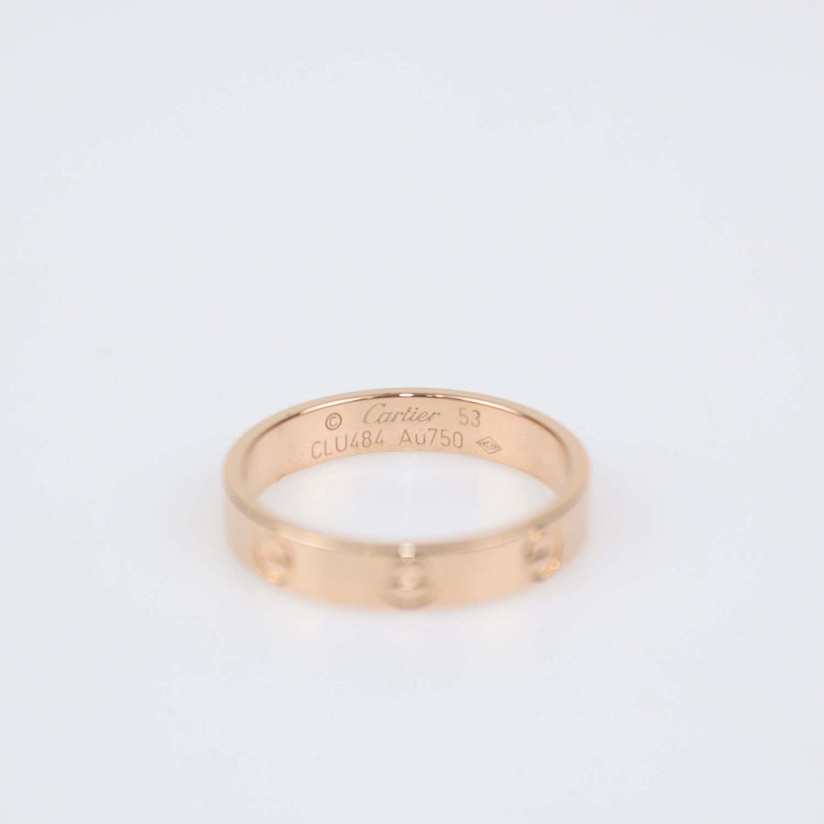 Cartier 18K Rose Gold Love Band Ring Small Model Size 53