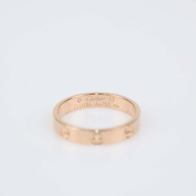 Cartier 18K Rose Gold Love Band Ring Small Model Size 53