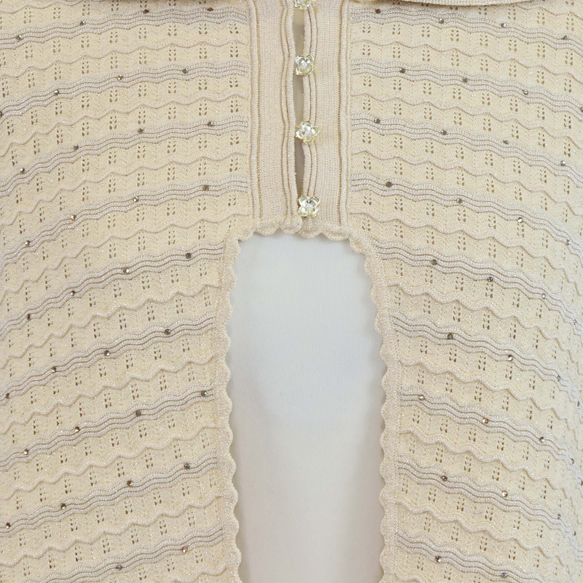 Sandro Gold Rhinestone Strass Knit Hooded Cape