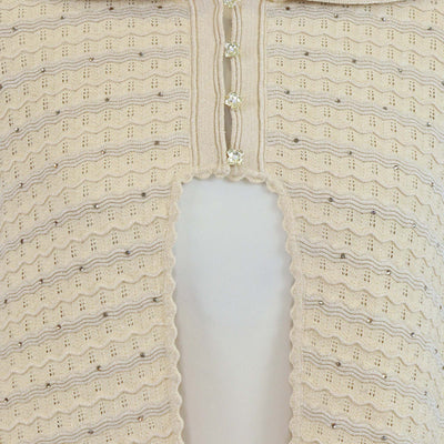 Sandro Gold Rhinestone Strass Knit Hooded Cape
