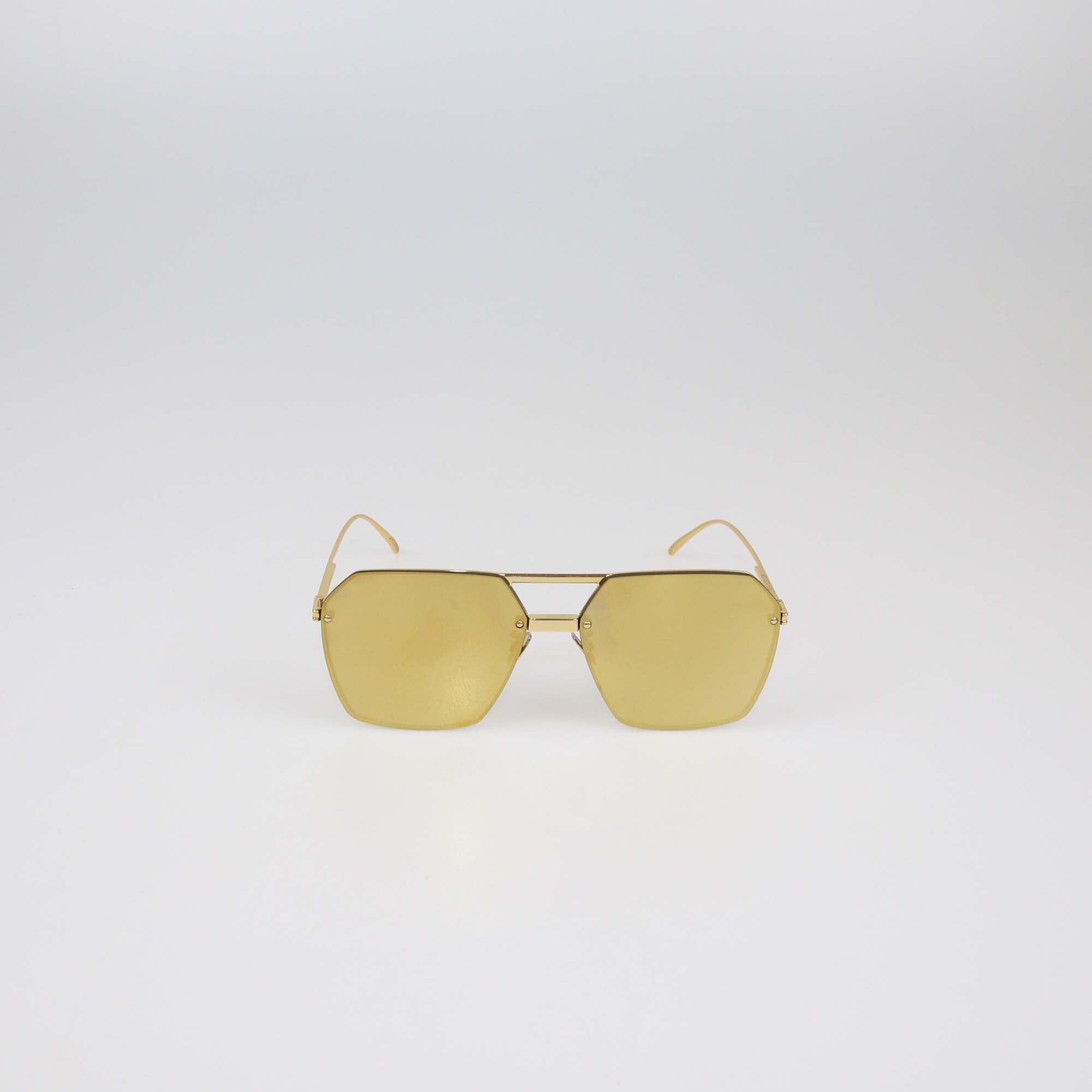 Bottega Veneta Gold Mirror Geometric Sunglasses Womens Bottega Veneta 