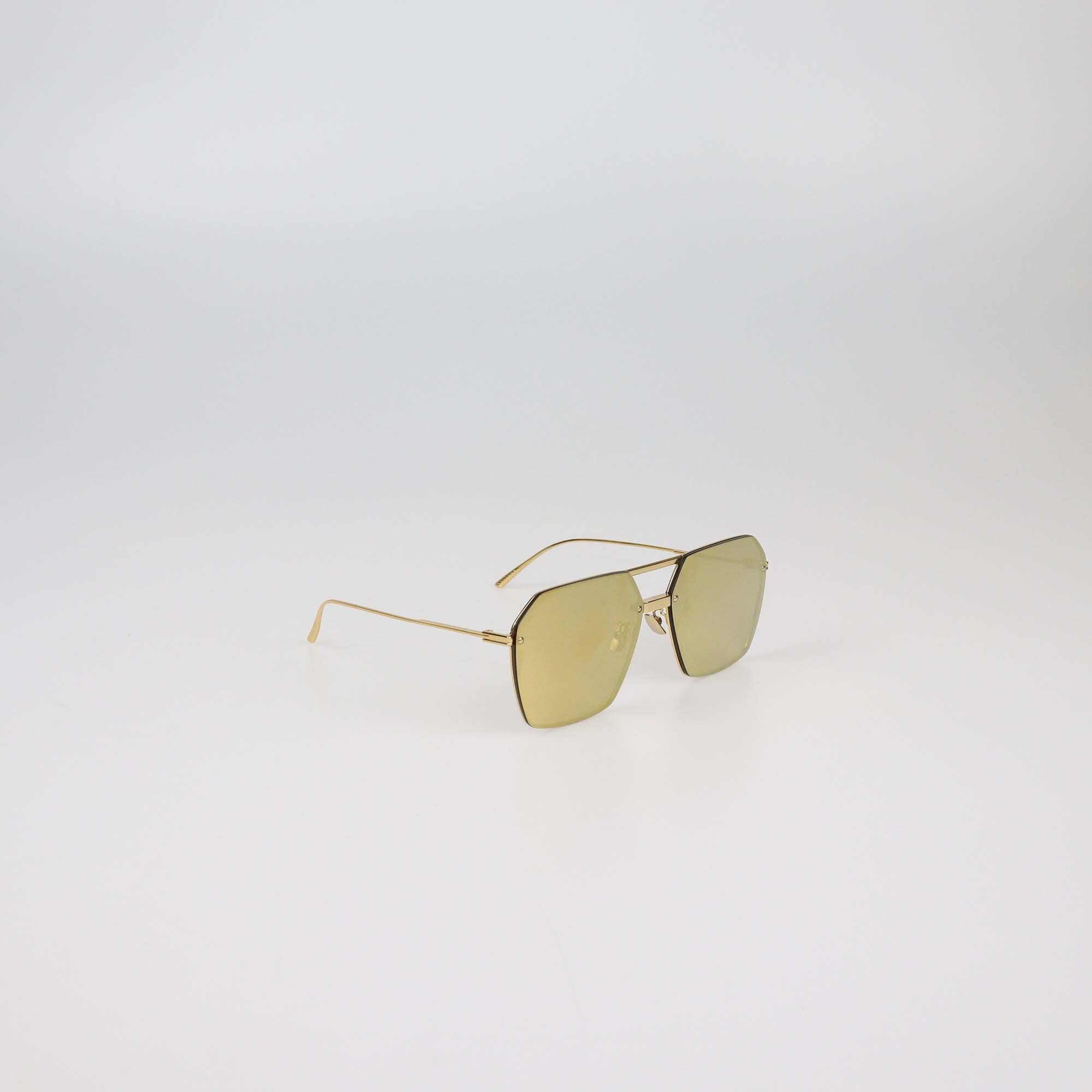 Bottega Veneta Gold Mirror Geometric Sunglasses Womens Bottega Veneta 