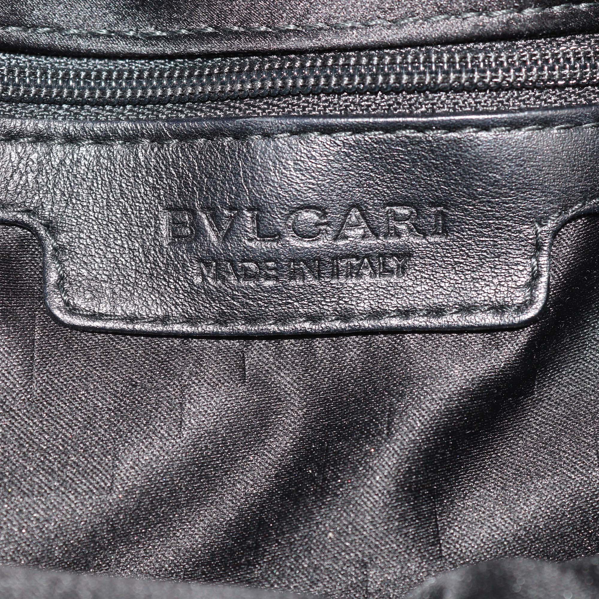 Bvlgari Black Satin Monete Clutch