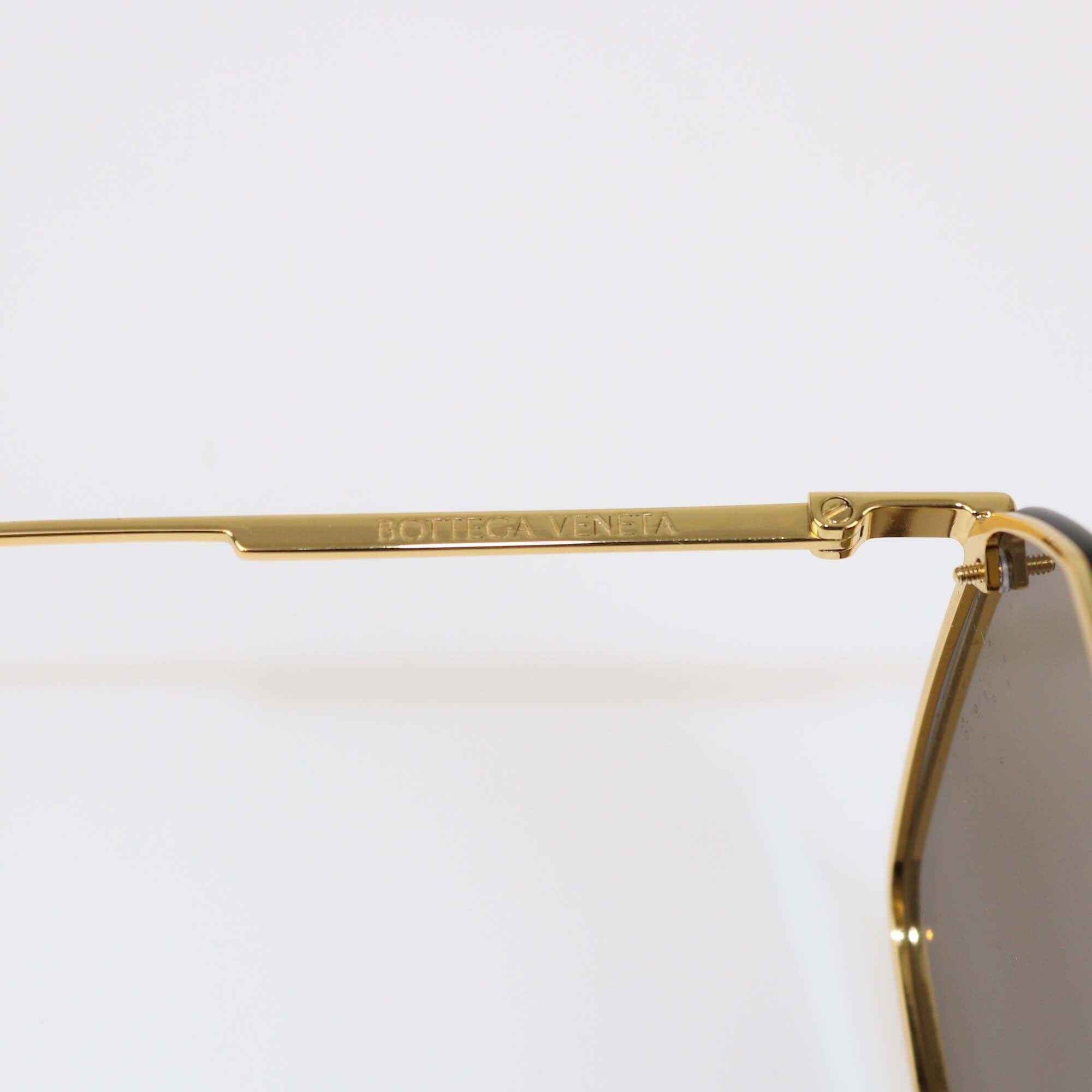 Bottega Veneta Gold Mirror Geometric Sunglasses Womens Bottega Veneta 