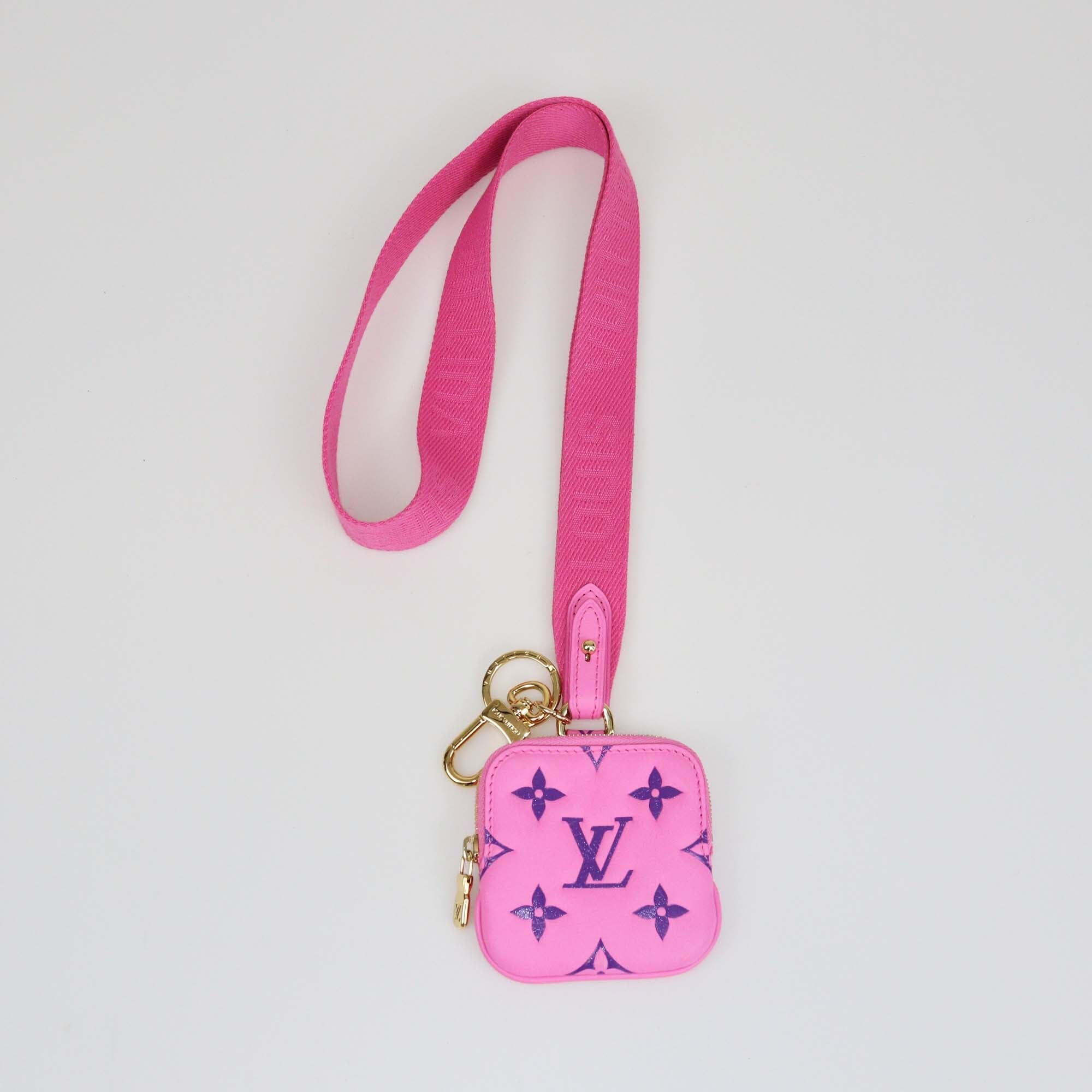 Louis Vuitton Pink Monogram Empreinte Pochette Lanyard Key Holder Womens Louis Vuitton 