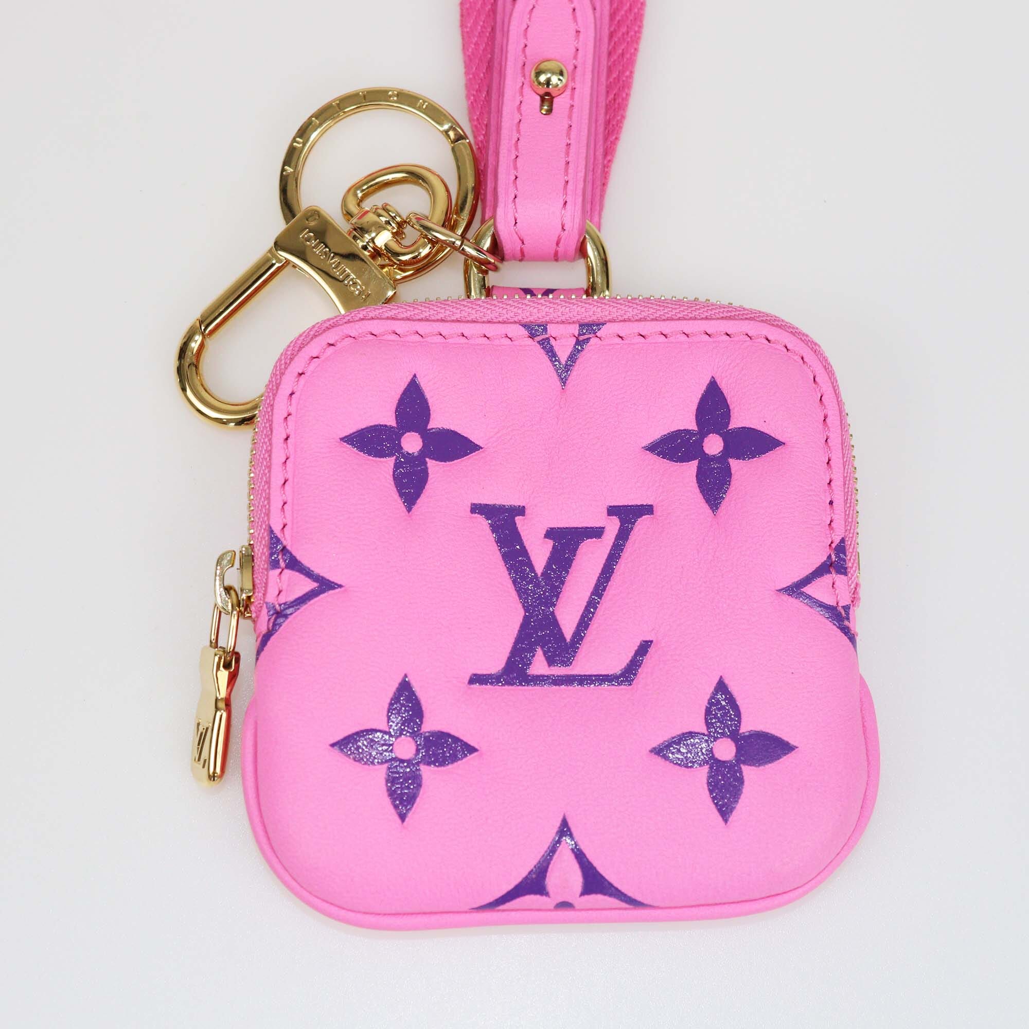 Louis Vuitton Pink Monogram Empreinte Pochette Lanyard Key Holder Womens Louis Vuitton 