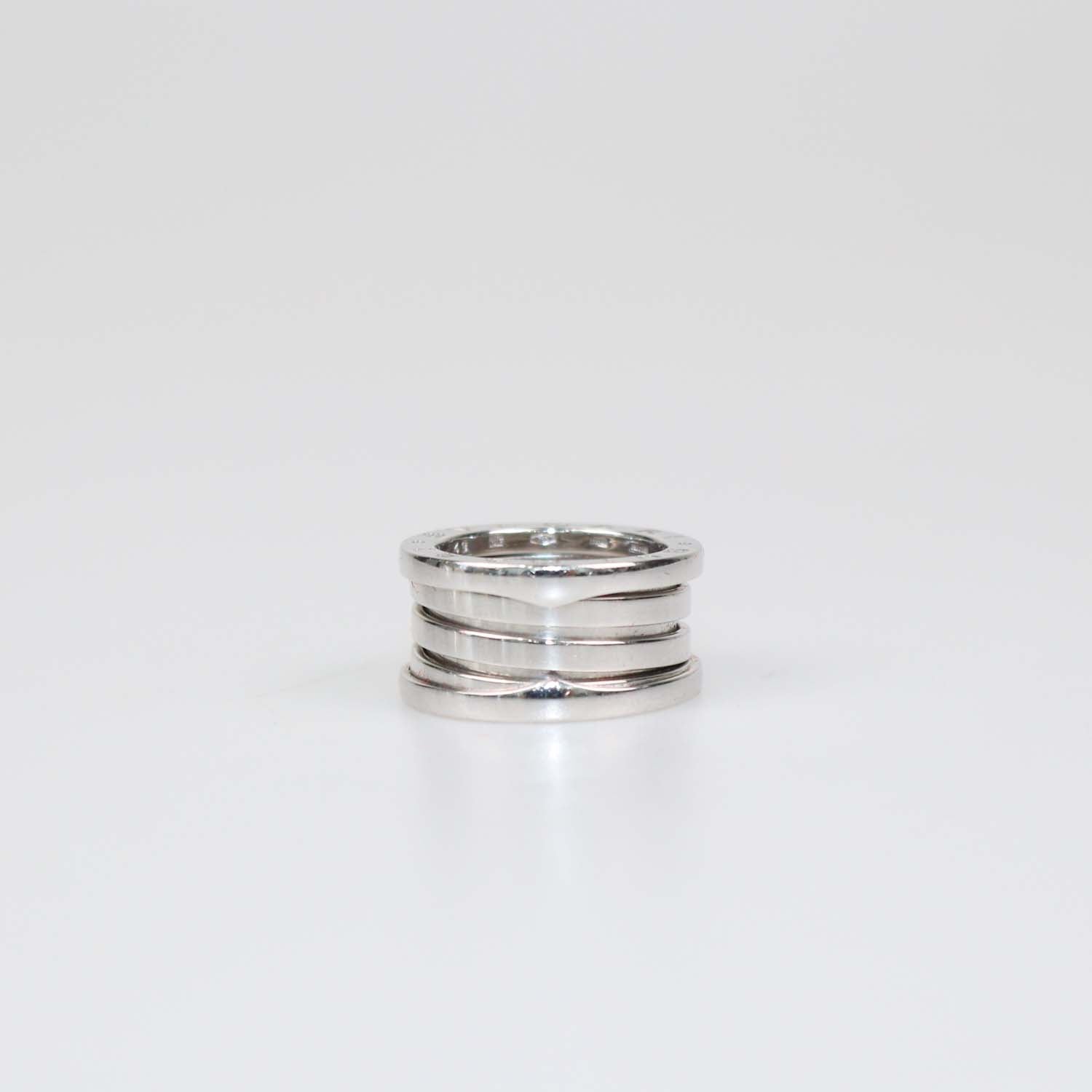 Bvlgari 18K White Gold B.Zero1 Three Band Ring Size 49