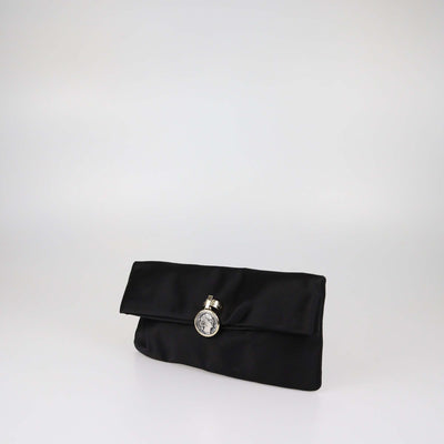 Bvlgari Black Satin Monete Clutch