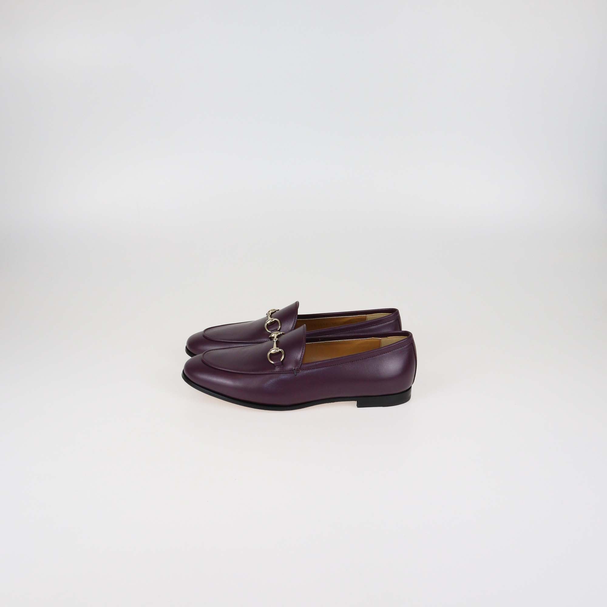 Gucci Dark Purple Suede Jordaan Moccasins