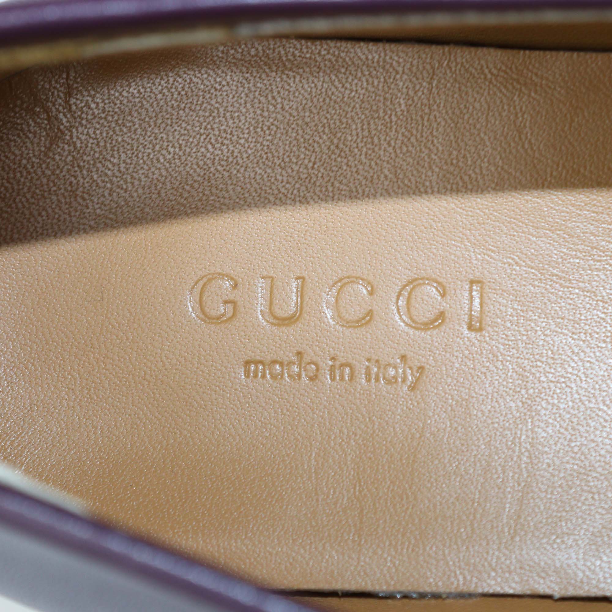 Gucci Dark Purple Suede Jordaan Moccasins