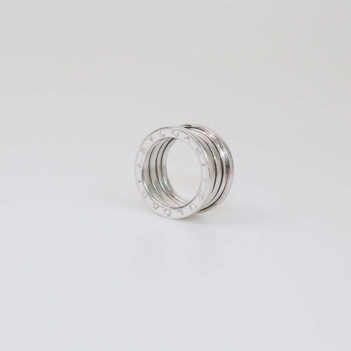 Bvlgari 18K White Gold B.Zero1 Three Band Ring Size 49