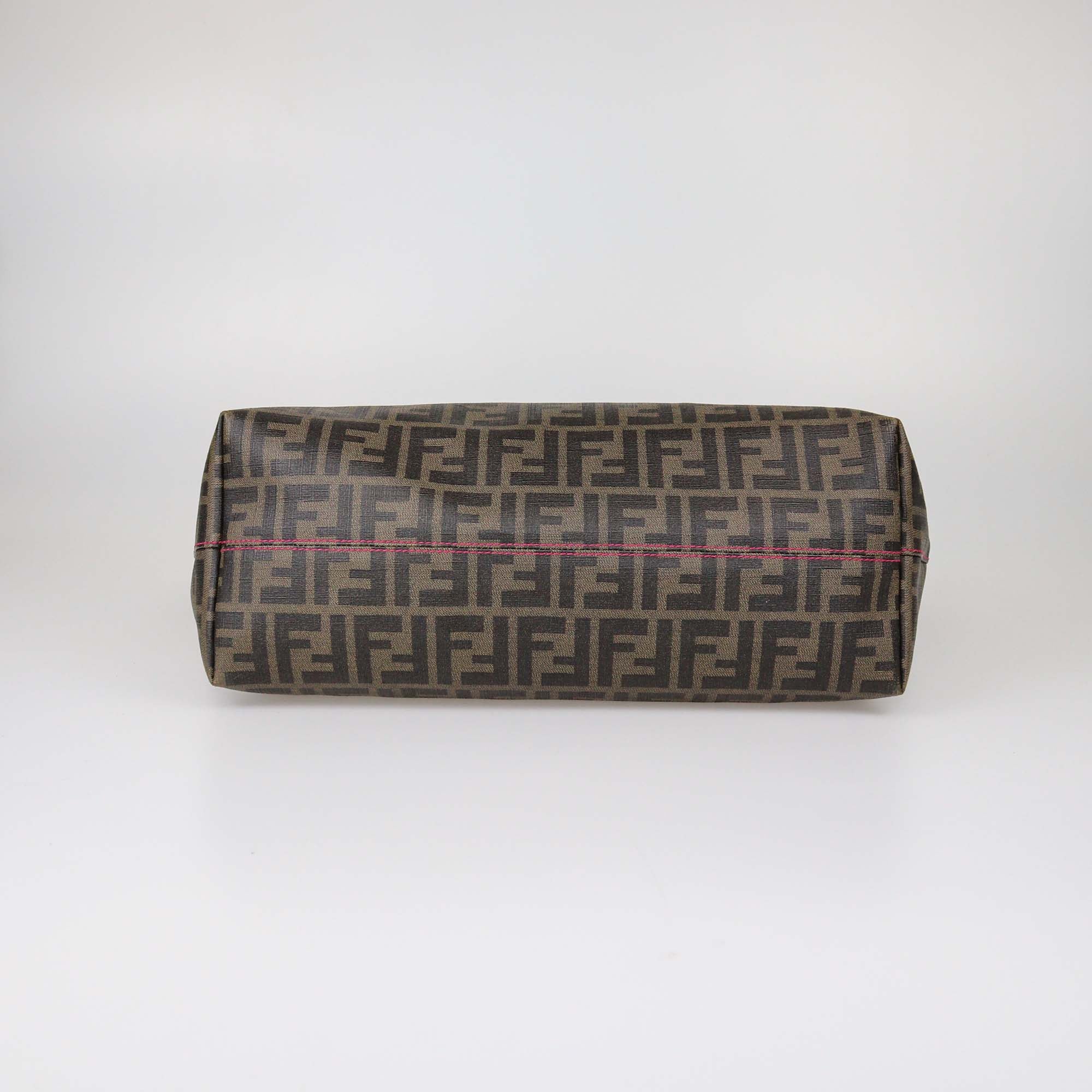 Fendi Tobacco Zucca Coated Canvas Roll Tote