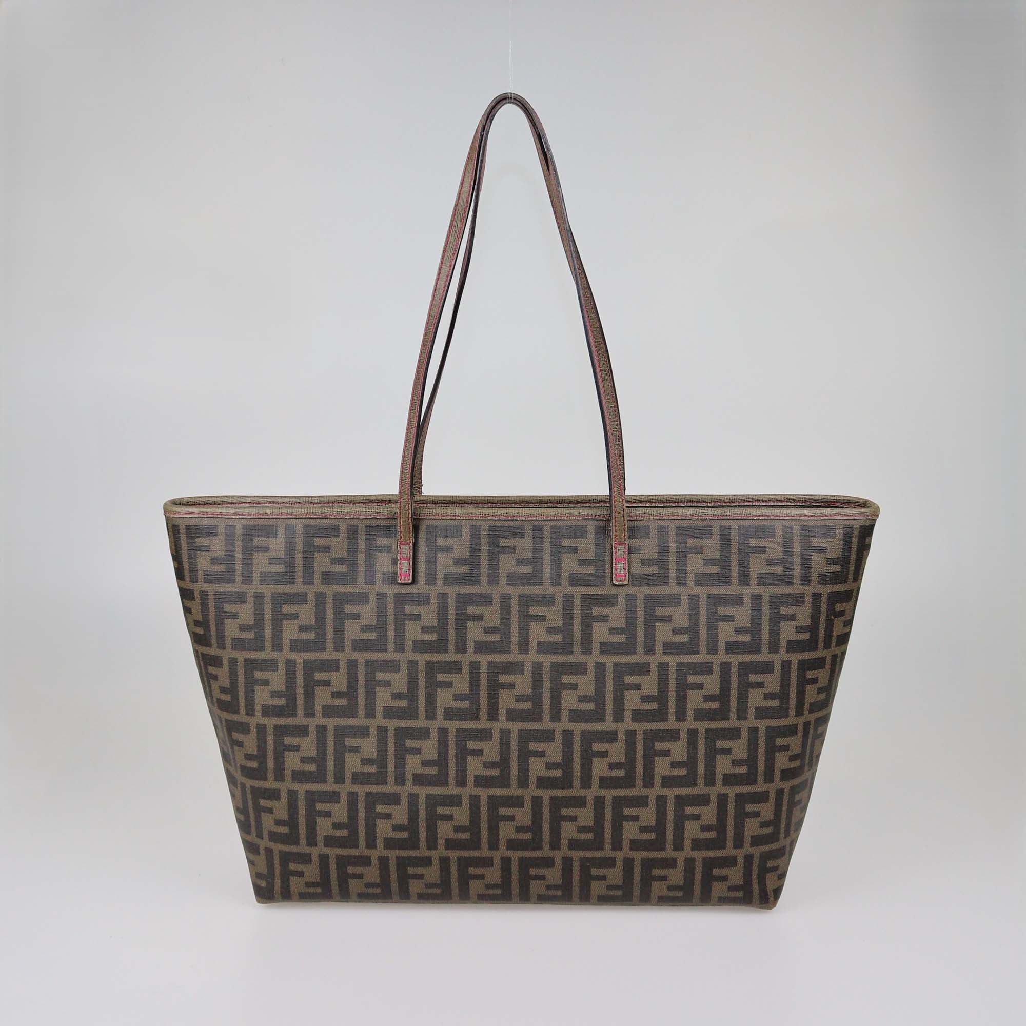 Fendi Tobacco Zucca Coated Canvas Roll Tote