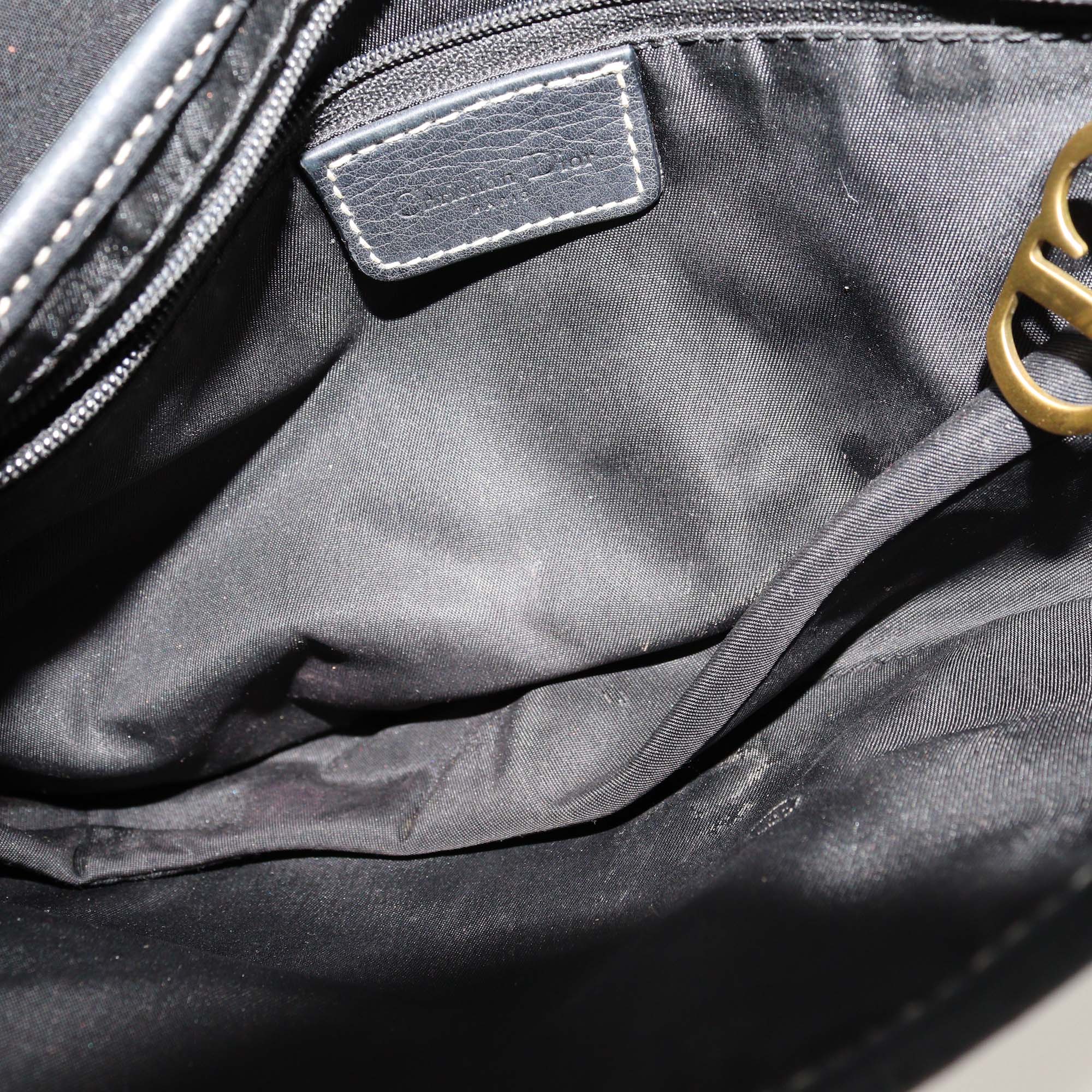 Christian Dior Black Leather Saddle Bag