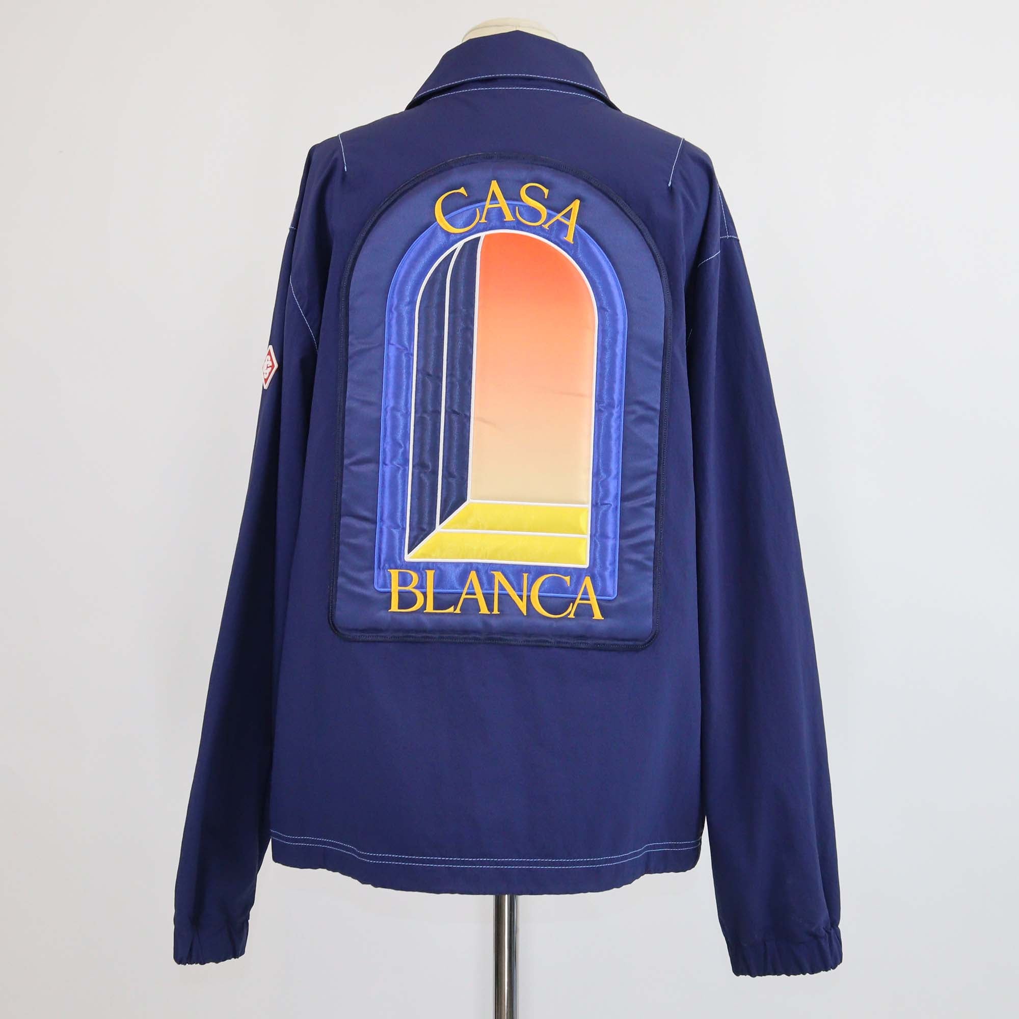 Casablanca Dark Blue Nylon L'Anchre De Nuit Patch Coach Jacket