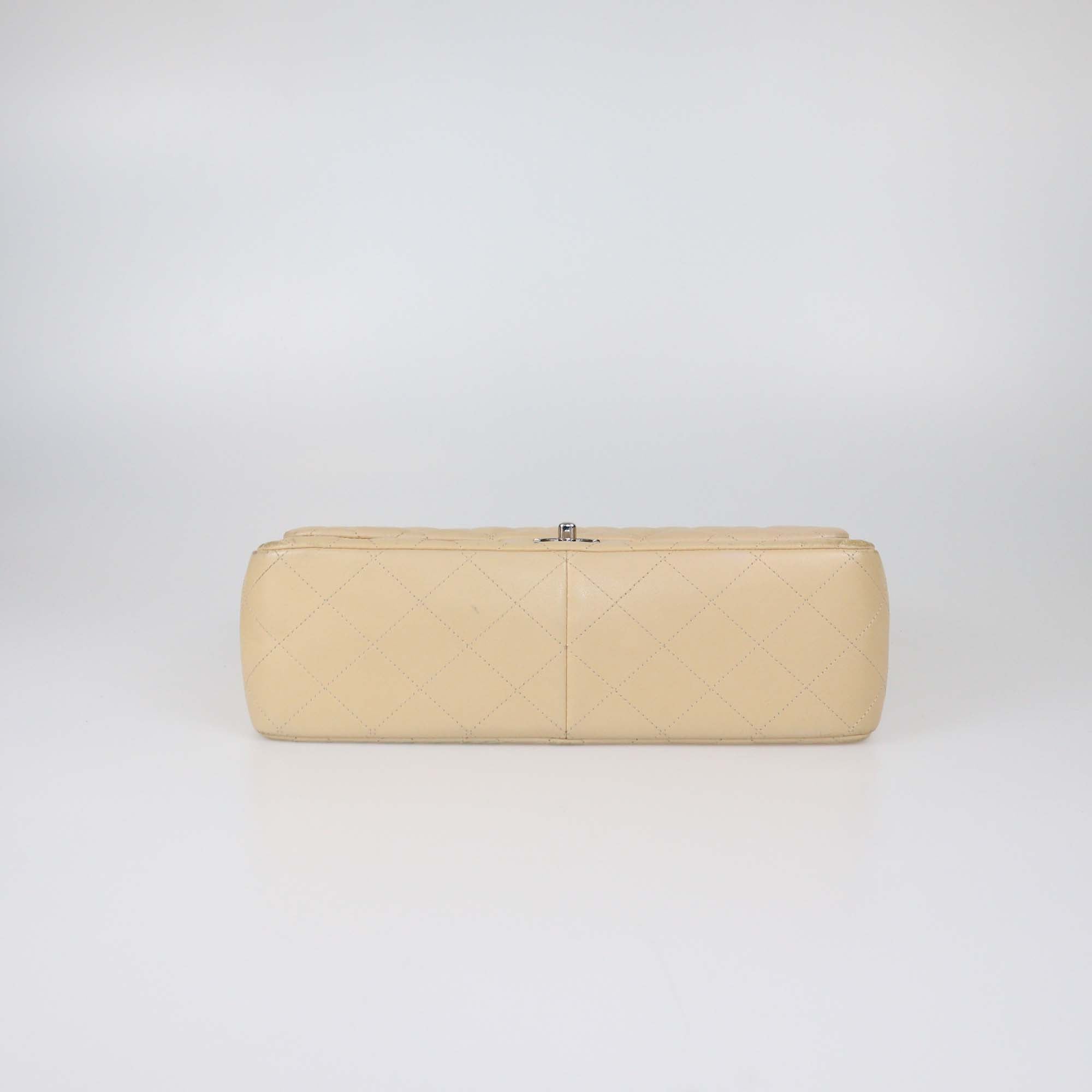 Chanel Beige Quilted Leather Jumbo Classic Double Flap Bag