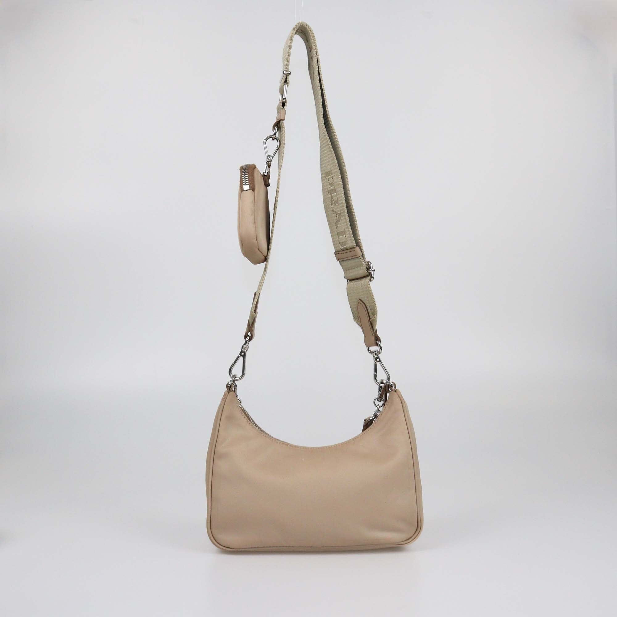 Prada Beige Re-Edition 2005 Baguette Bag Womens Prada 