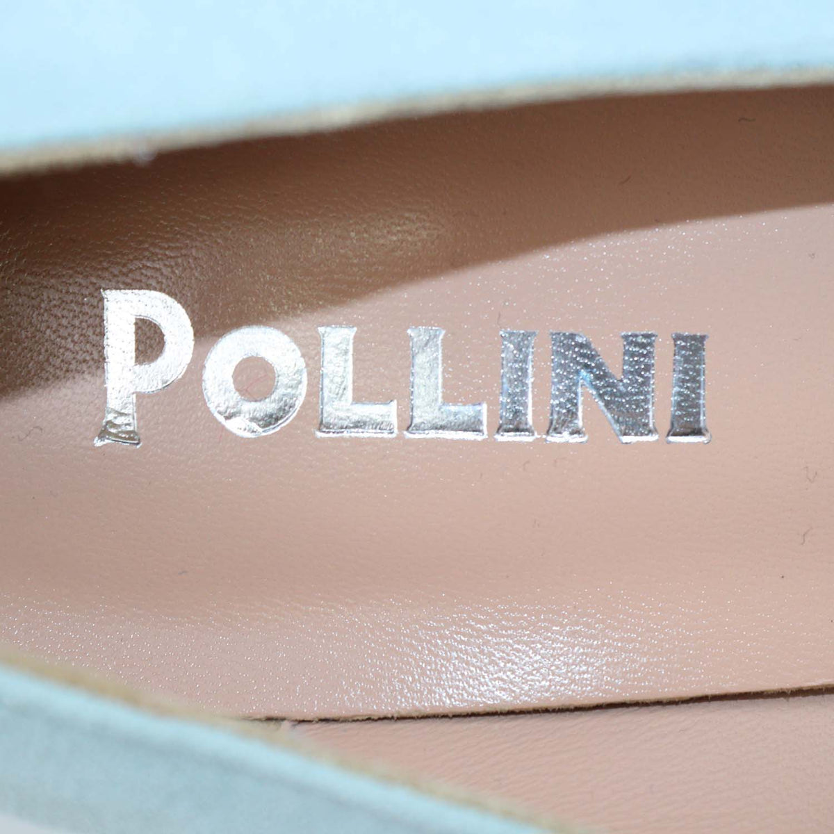 Pollini Sky Blue Suede Bling Bling Pumps