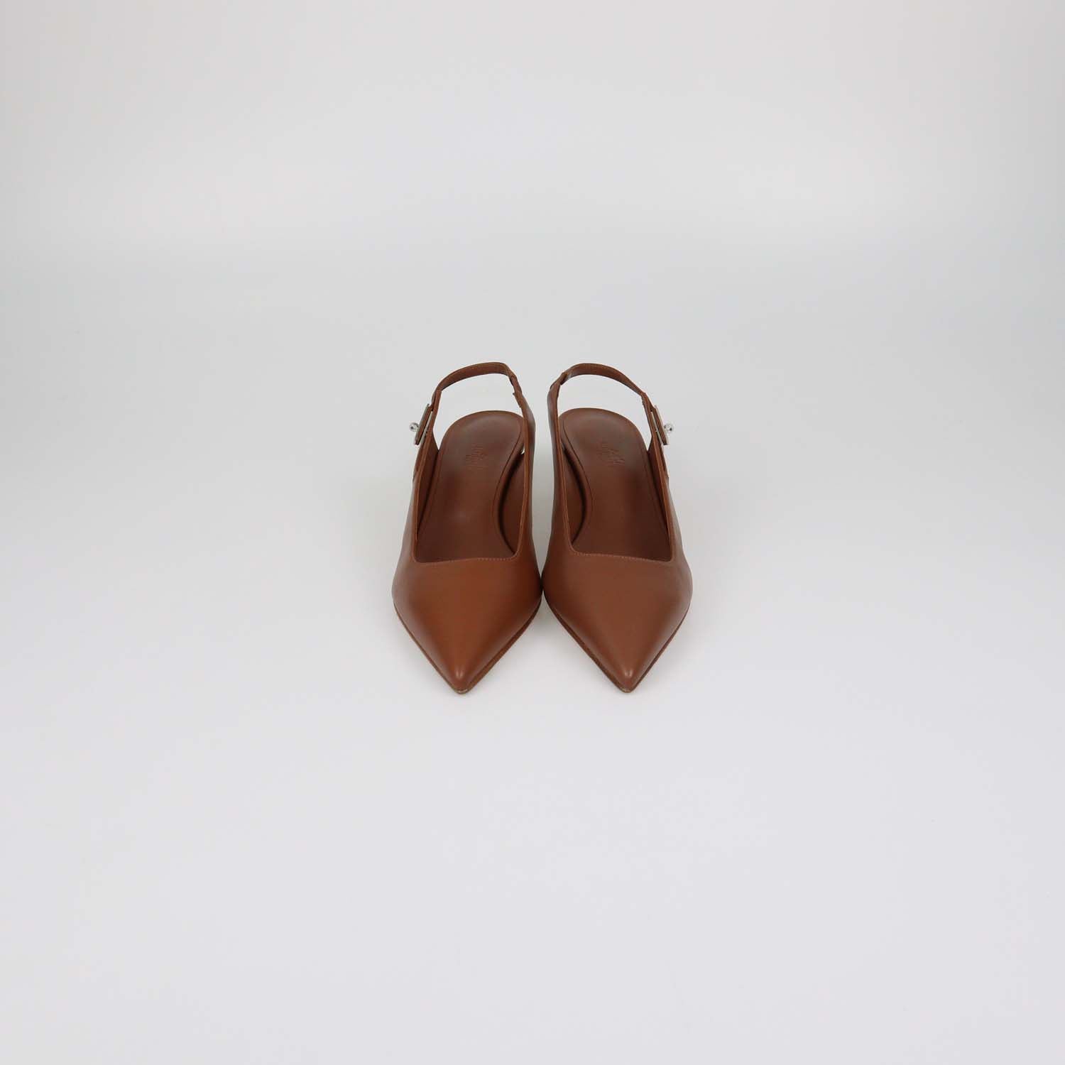 Hermes Gold Leather Lover 40 Slingback Pumps