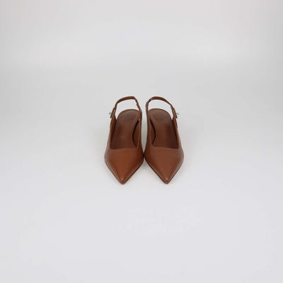 Hermes Gold Leather Lover 40 Slingback Pumps