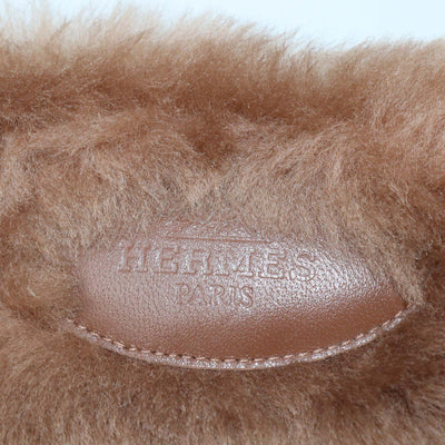 Hermes Gold Shearling Oran Sandals