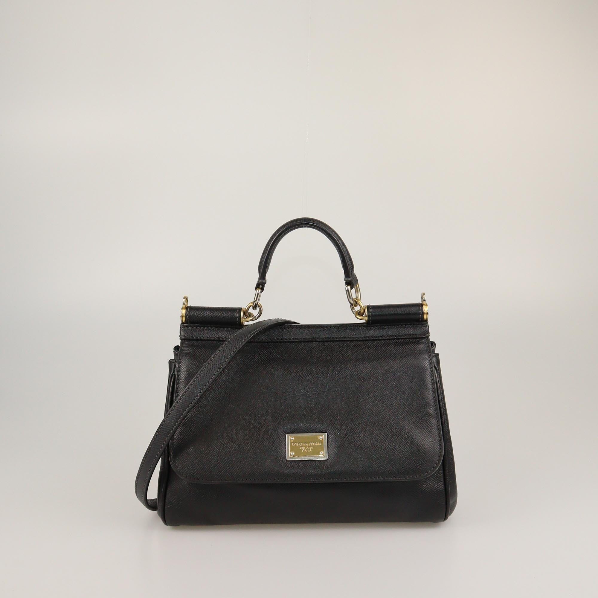 Dolce & Gabbana Black Medium Miss Sicily Top Handle Bag Womens Dolce & Gabbana 