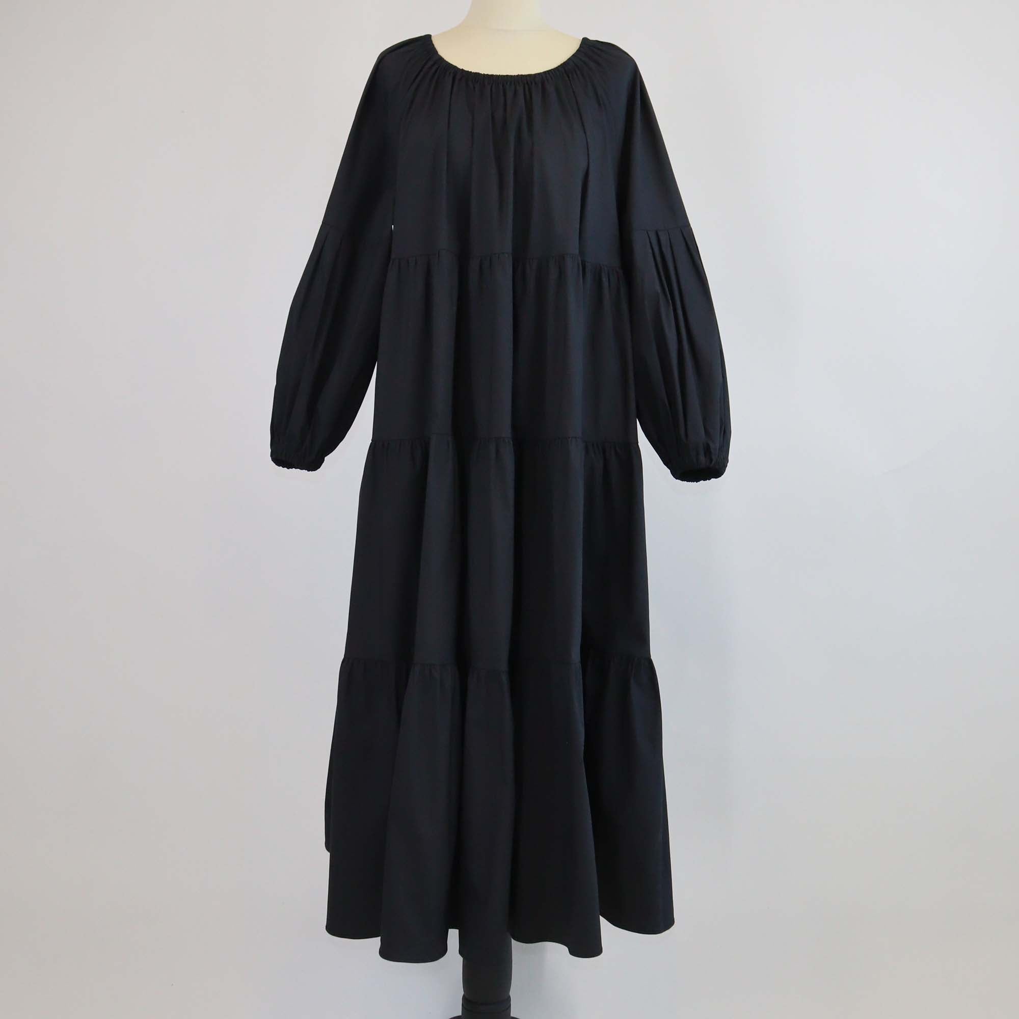 Liviana Conti Black Cotton Poplin Nilufar Midi Dress