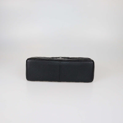Chanel Black Quilted Caviar Leather Jumbo Classic Double Flap Bag