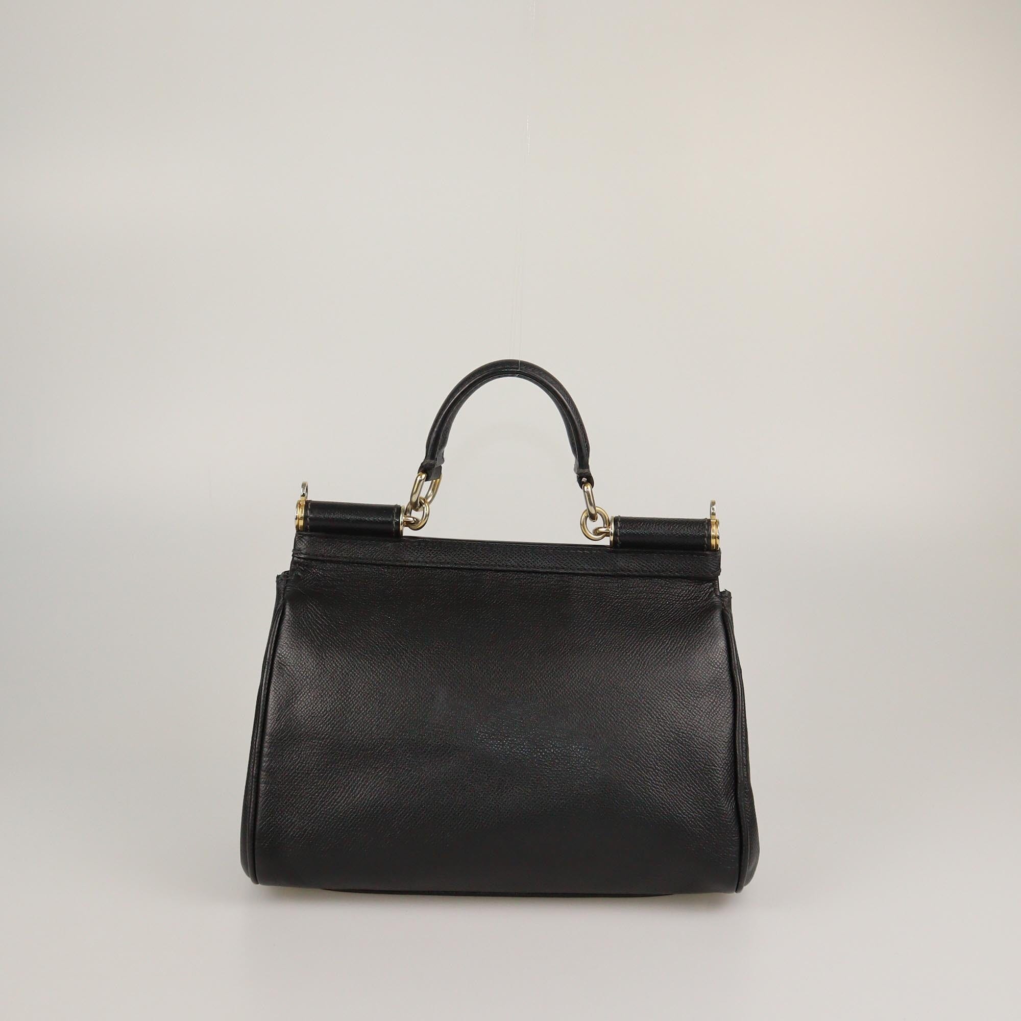 Dolce & Gabbana Black Medium Miss Sicily Top Handle Bag Womens Dolce & Gabbana 