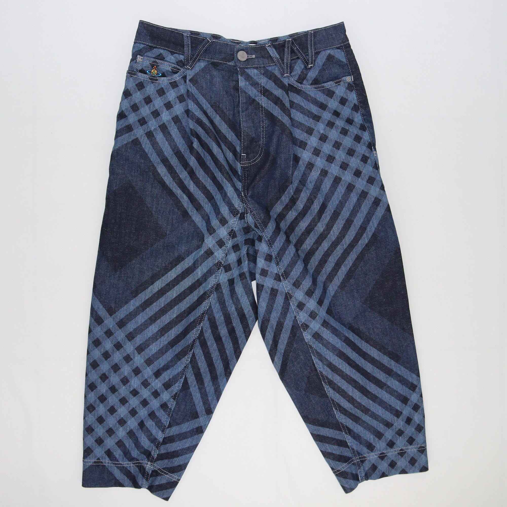 Vivienne Westwood Blue Cruise Checked Macca Jeans Clothing Vivienne Westwood 