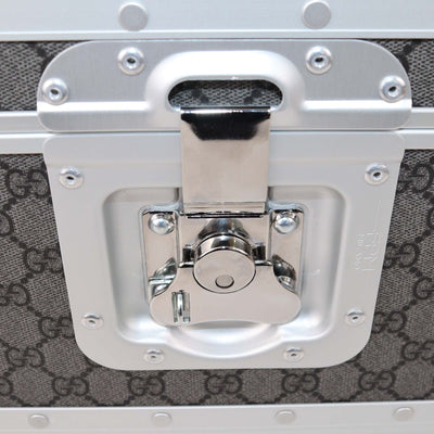 Gucci Brown/Silver GG Supreme Canvas and Aluminum Vanity Beauty Case