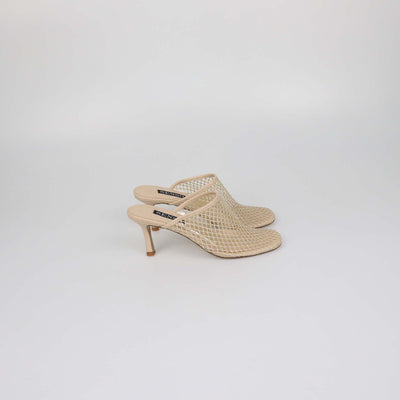 Senso Beige Mesh Crystal Pam Mules
