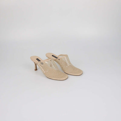 Senso Beige Mesh Crystal Pam Mules