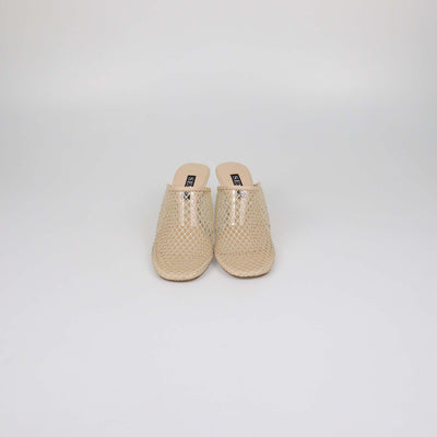 Senso Beige Mesh Crystal Pam Mules