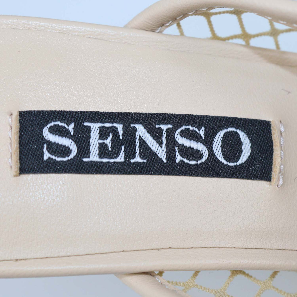 Senso Beige Mesh Crystal Pam Mules