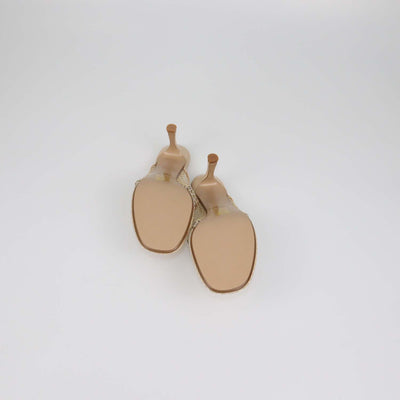 Senso Beige Mesh Crystal Pam Mules