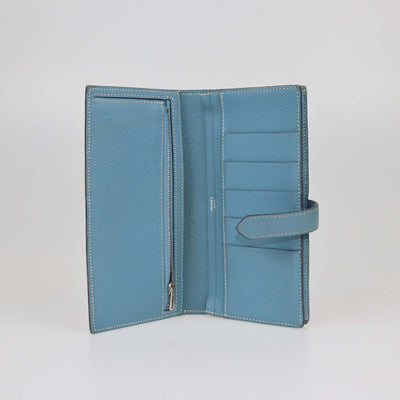 Hermes Blue Jean Epsom Bearn Wallet Womens Hermes 