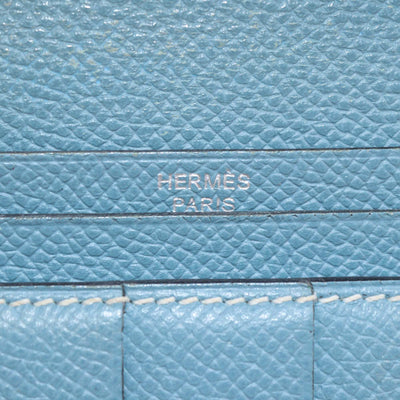 Hermes Blue Jean Epsom Bearn Wallet Womens Hermes 