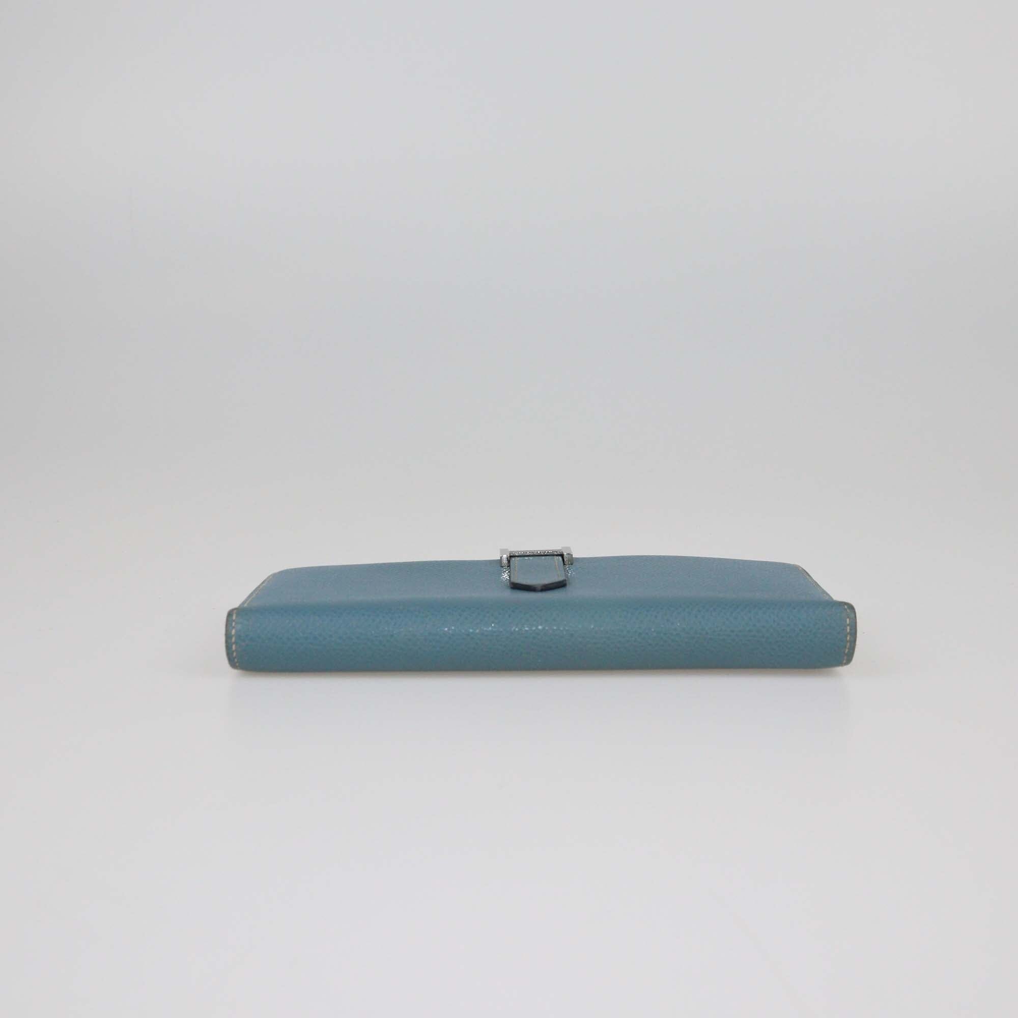 Hermes Blue Jean Epsom Bearn Wallet Womens Hermes 