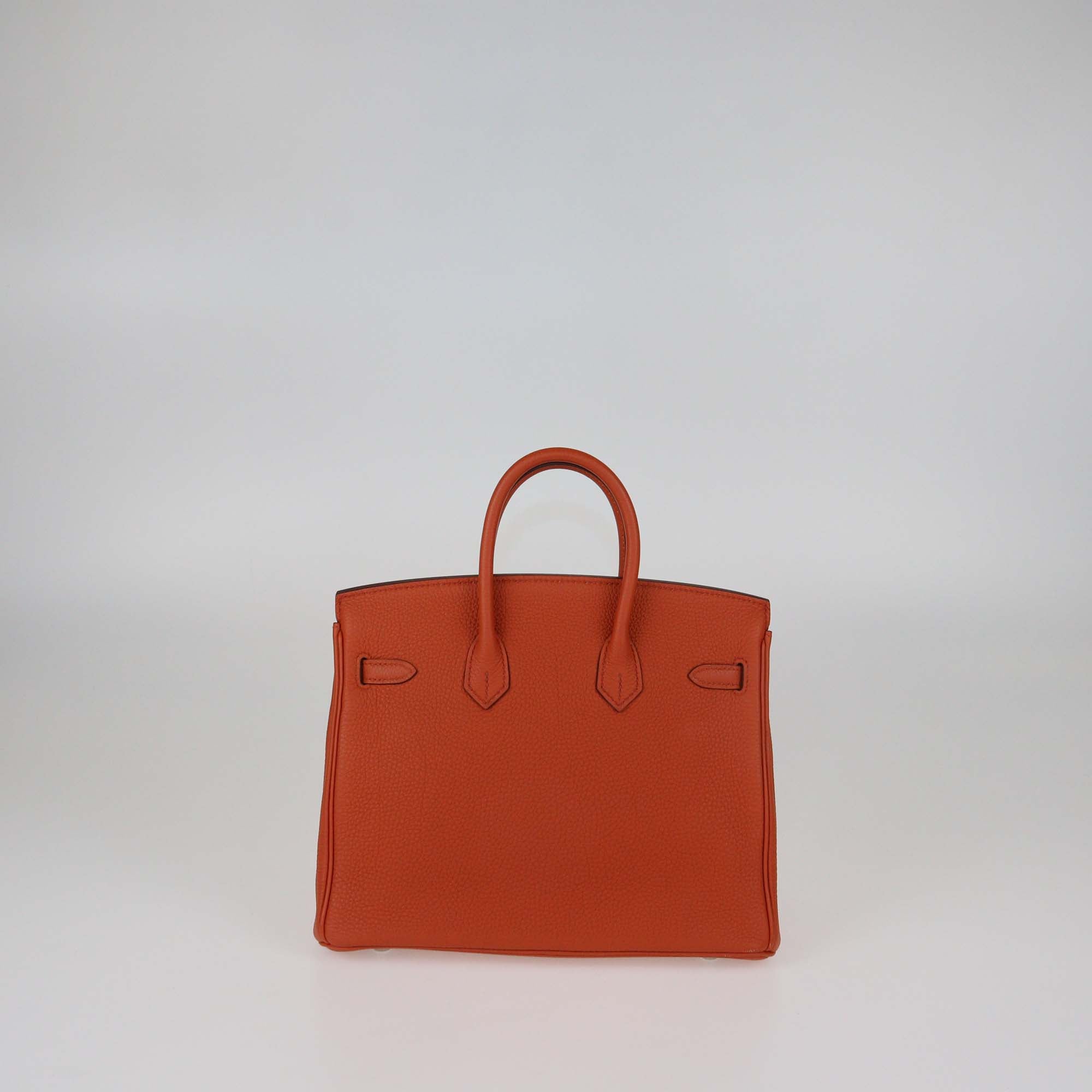 Hermes Terre Battue Togo Leather Palladium Hardware Birkin 25 Bag