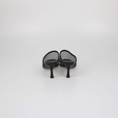 Senso Black Mesh Crystal Pam Mules