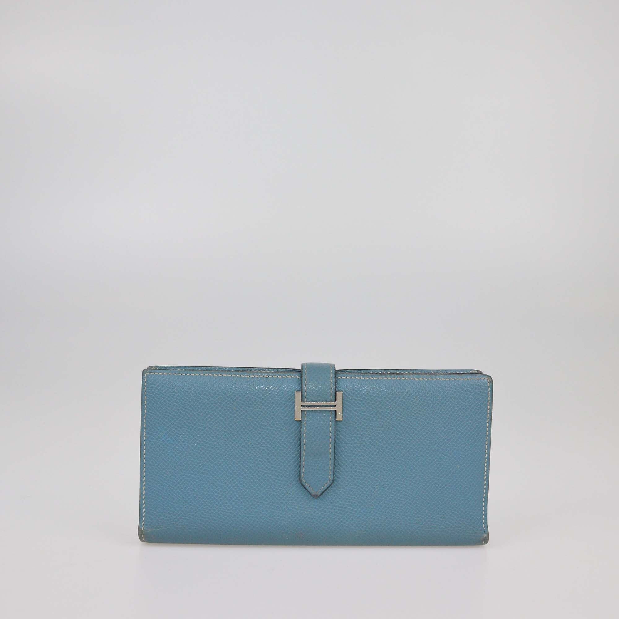 Hermes Blue Jean Epsom Bearn Wallet Womens Hermes 
