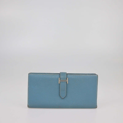 Hermes Blue Jean Epsom Bearn Wallet Womens Hermes 