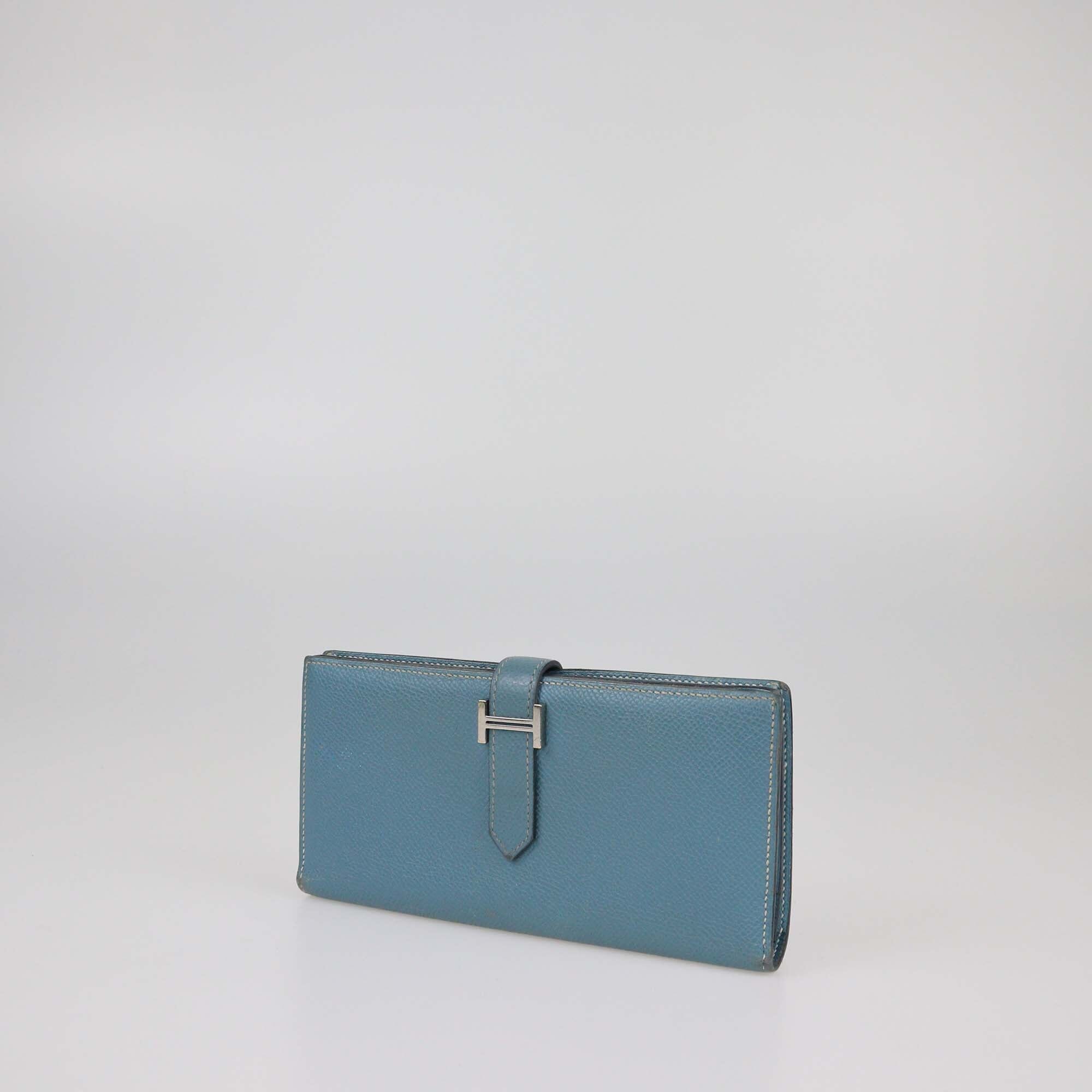 Hermes Blue Jean Epsom Bearn Wallet Womens Hermes 