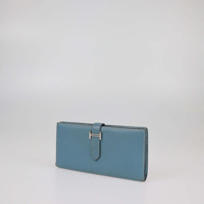 Hermes Blue Jean Epsom Bearn Wallet Womens Hermes 