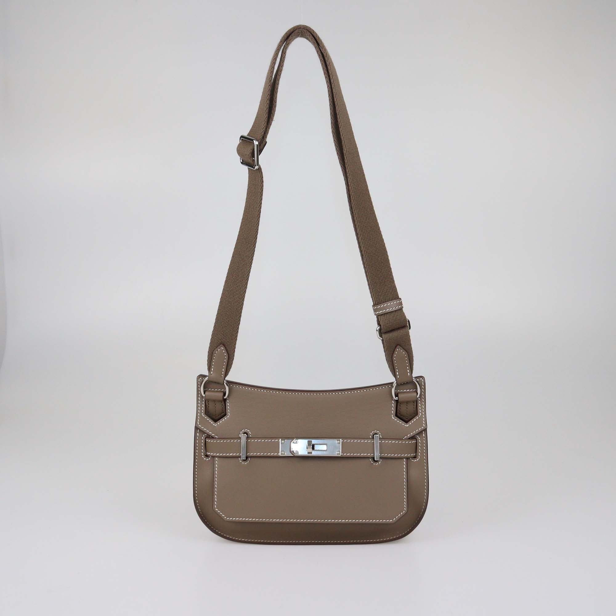 Hermes Etoupe Swift Leather Mini Jypsiere Bag